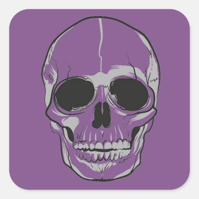 Adesivo Quadrado Halloween Stickers-Skull (Frente)