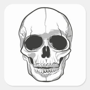 Adesivo Quadrado Halloween Stickers-Skull