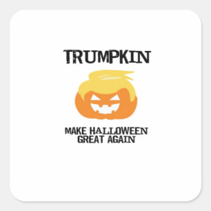 Adesivo Quadrado Halloween Trumpkin V3