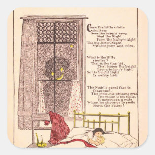 Adesivo Quadrado Halloween Vintage Sonhos Noturnos