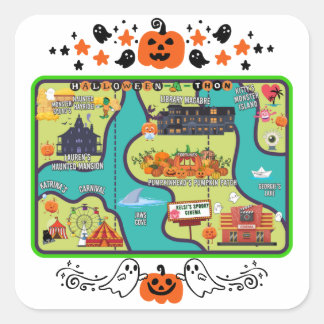 Adesivo Quadrado Halloweenathon Map 1 Pilha Quadrada