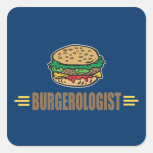 Adesivo Quadrado Hamburger Engraçado