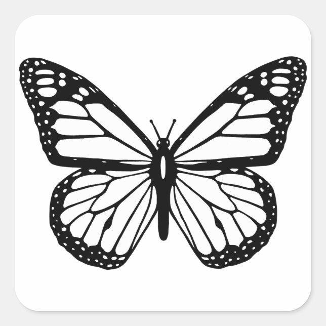 Adesivo Quadrado HAMbyWG - Autocolantes - Borboleta (Frente)