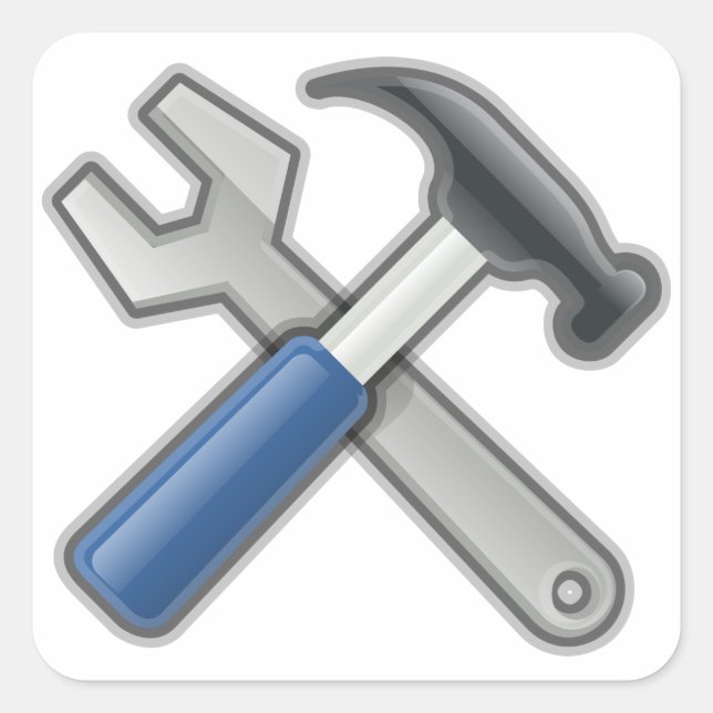 Adesivo Quadrado Hammer e Wrench (Frente)