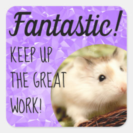 Adesivo Quadrado HammyVille - Trabalho de Excelente Fantástico de H