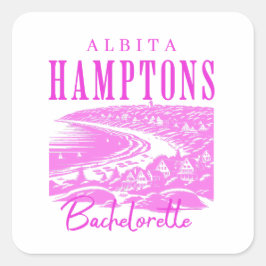 Adesivo Quadrado hamptons bachelorette Girl fim de semana