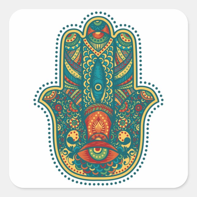 Adesivo Quadrado Hamsa (Frente)
