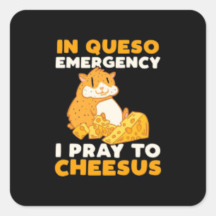 Adesivo Quadrado Hamster Eu Rezo Para Cheesus