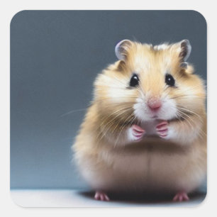 Adesivo Quadrado Hamster Fofo