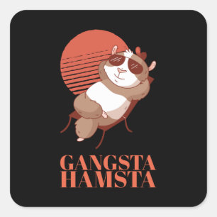 Adesivo Quadrado Hamster - Gangsta Hamsta