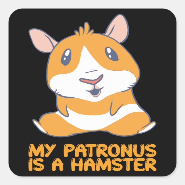 Adesivo Quadrado Hamster - Meu Patronus É Um Hamster (Frente)