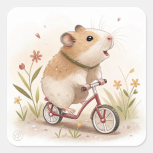 Adesivo Quadrado Hamster Na Bike