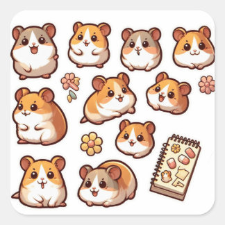 Adesivo Quadrado Hamsters parte 1