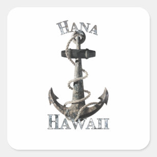 Adesivo Quadrado Hana Hawaii Vacina Ancora Náutica Velejando
