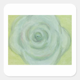 Adesivo Quadrado Hand-drawn White Rose Sticker