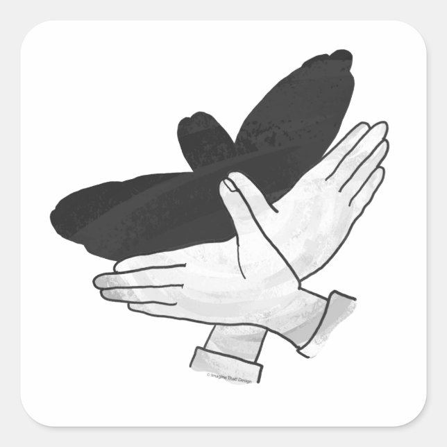 Adesivo Quadrado Hand Silhouette Eagle (Frente)