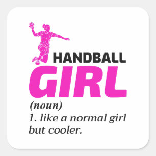 Adesivo Quadrado Handball Girl Engraçado