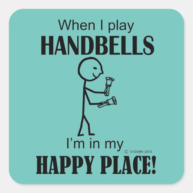 Adesivo Quadrado Handbels Happy Place Square Sticker (Frente)