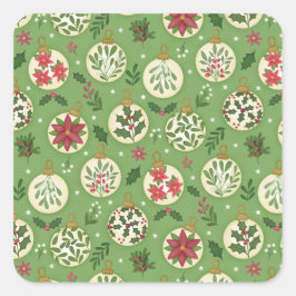 Adesivo Quadrado HandDrawn Christmas Ornament Sticker