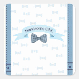 Adesivo Quadrado Handsome One First Birthday Stickers