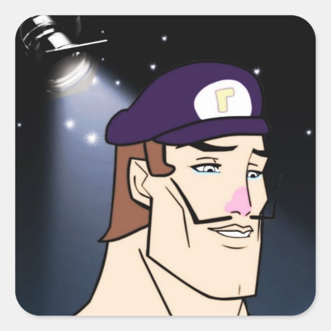 Adesivo Quadrado Handsome Waluigi (Frente)