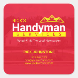 Adesivo Quadrado Handyman Business Stickers - Empresas Domésticas