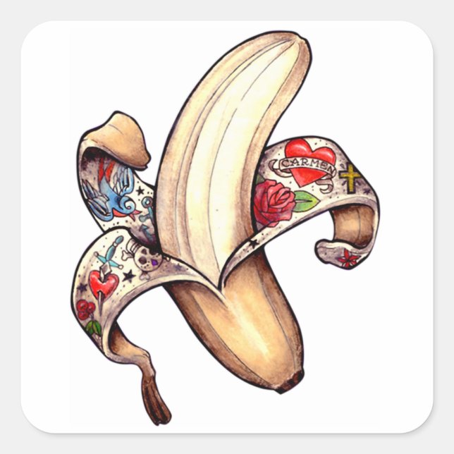 Adesivo Quadrado Hannah Banana Stickers! (Frente)