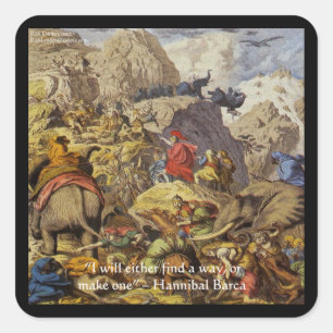 Adesivo Quadrado Hannibal Barca & Army & Quote Gifts & Cards