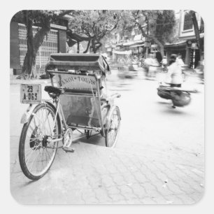 Adesivo Quadrado Hanói Vietnã, Cyclo no Antigo Hanói