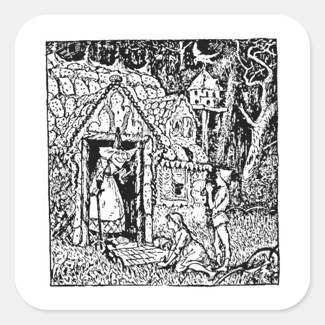 Adesivo Quadrado Hansel e Grettel Sticker (Frente)