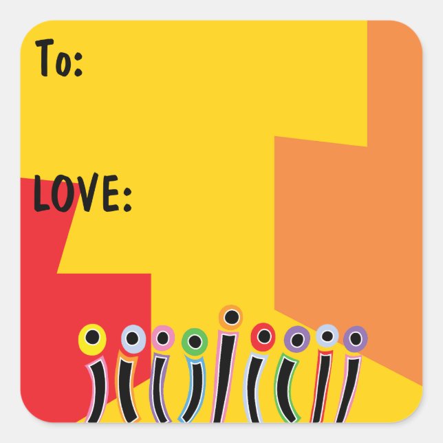 Adesivo Quadrado Hanukkah Bright Dançando Velas (Frente)