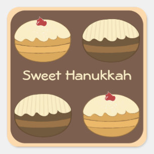 Adesivo Quadrado Hanukkah feliz