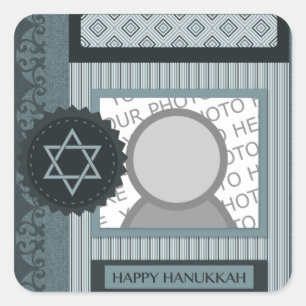 Adesivo Quadrado hanukkah feliz (álbum de recortes)