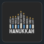 Adesivo Quadrado Hanukkah Jewish Holiday Menorah Jew<br><div class="desc">Celebração de Menorah,  latim e luz,  feriado judeu de 2025,  festival de luzes,  espírito tradicional de Chanucá,  alegria de sonho,  xalom e orgulho,  calor de férias da família,  cultura de iluminação de velas,  celebração do inverno judeu</div>