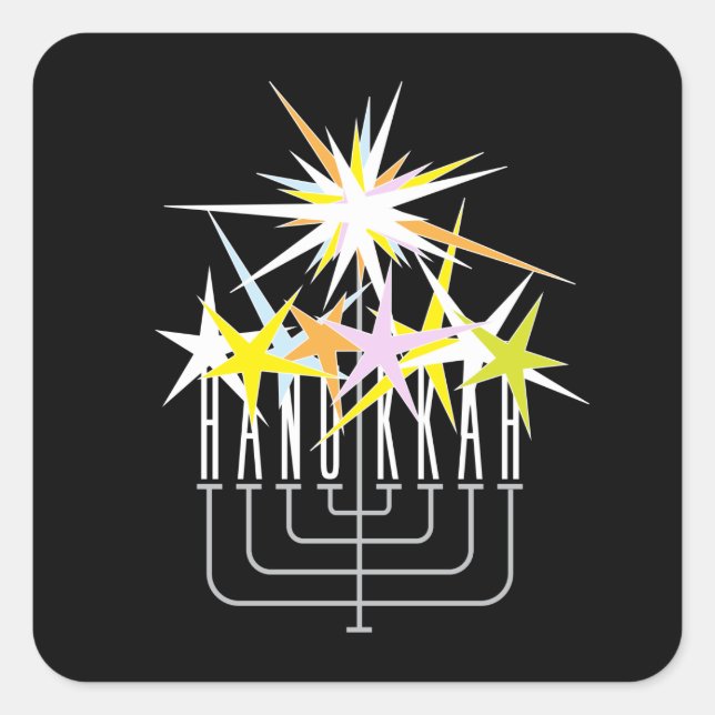 Adesivo Quadrado Hanukkah Lights (Frente)