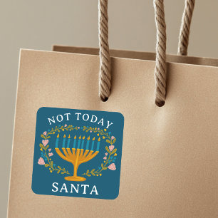 ADESIVO QUADRADO HANUKKAH NÃO PAPAI NOEL HOJE FELIZMENTE ROUPADO PE