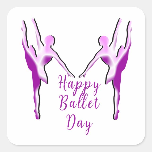 Adesivo Quadrado Happy Ballet Day (Frente)