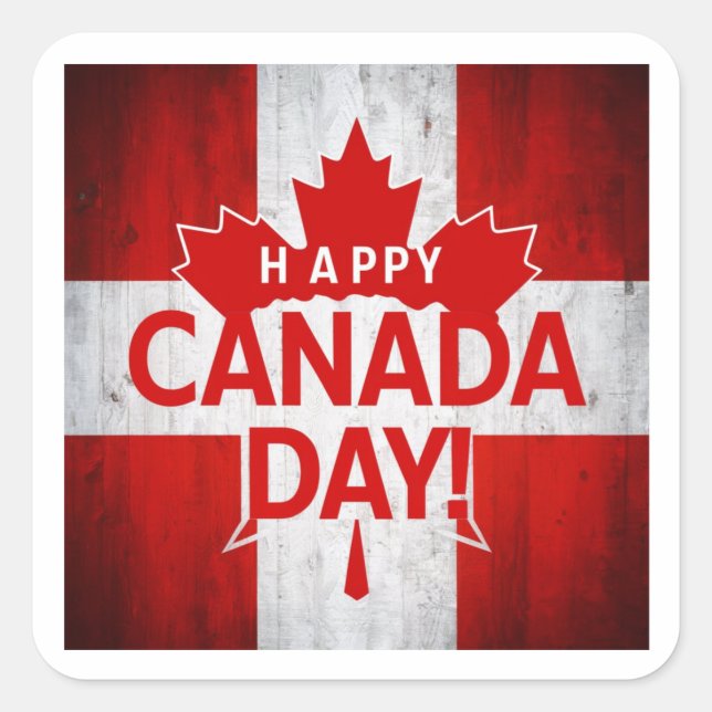 Adesivo Quadrado Happy Canada Day Sticker (Frente)