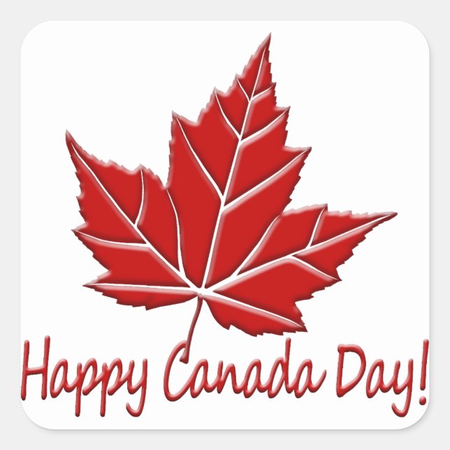 Adesivo Quadrado Happy Canada Day Stickers Personalizados Gift do C (Frente)