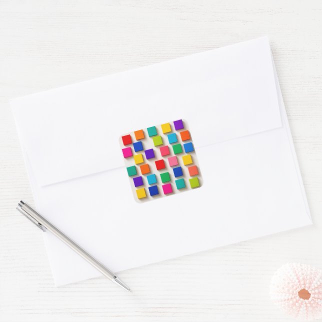Adesivo Quadrado happy cube (Envelope)