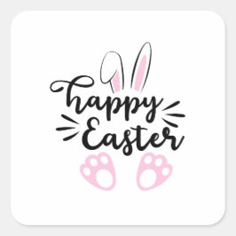Adesivo Quadrado Happy Easter