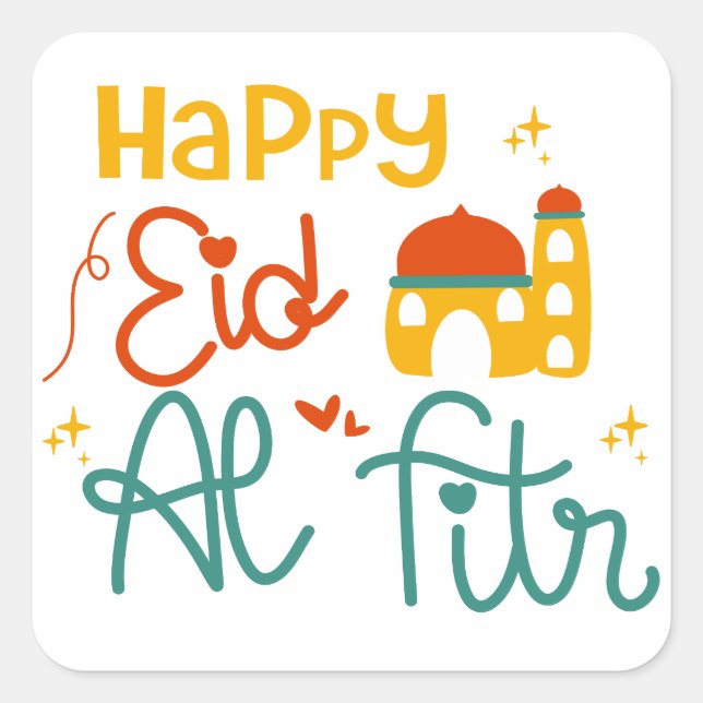 Adesivo Quadrado Happy Eid (Frente)