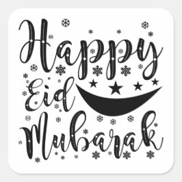 Adesivo Quadrado Happy Eid Mubarak T-Shirt