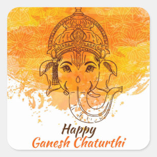 Adesivo Quadrado Happy Ganesh Chaturthi