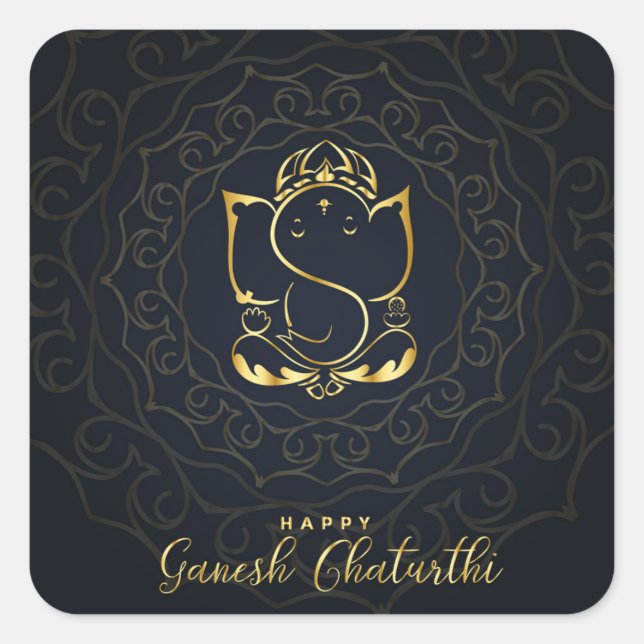 Adesivo Quadrado Happy Ganesh Chaturthi (Frente)