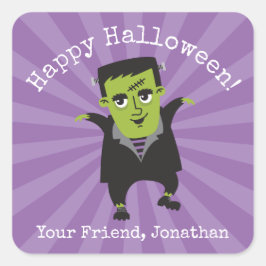 Adesivo Quadrado Happy Halloween Frankenstein Sticker