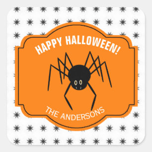 Adesivo Quadrado Happy Halloween Spider ID215