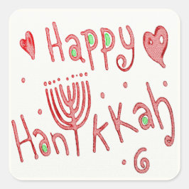 Adesivo Quadrado Happy Hannukah