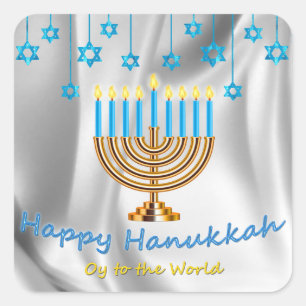 Adesivo Quadrado Happy Hanukkah