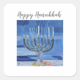 Adesivo Quadrado Happy Hanukkah
